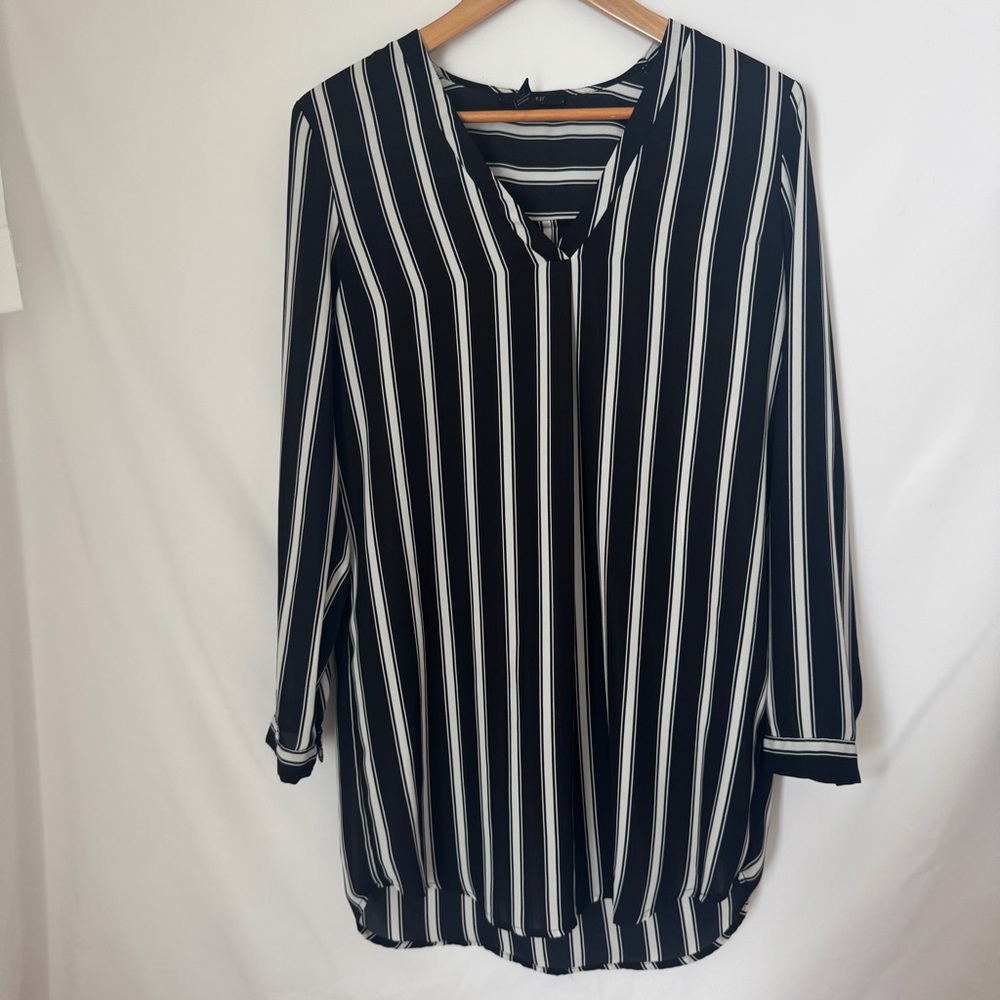 Forever 21 Black and White Striped Blouse